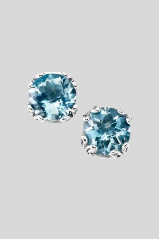 BLUE TOPAZ STUD EARRINGS