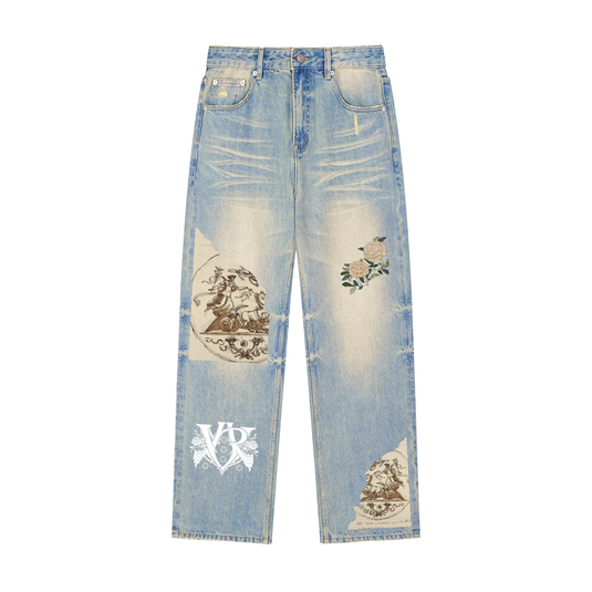 FADE RAW DENIM JEANS